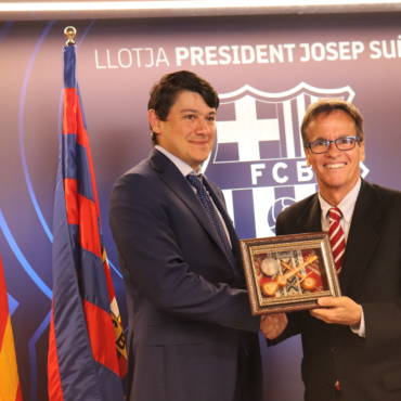 An official visit of the Azerbaijani delegation to the FC Barcelona football club.